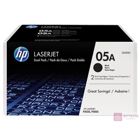 HP 05X (CE505D) - Fekete, 2db-os