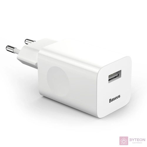 Baseus töltő gyorstöltő, USB, QC 3.0, 24 W (fehér)