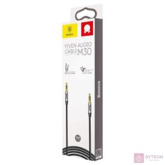   3,5 mm-es mini jack audiokábel AUX Baseus Yiven 1m (fekete és ezüst)