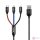Baseus 3 az 1-ben USB-C / Lightning / Micro 3A 1,2 m-es USB-kábel (fekete)