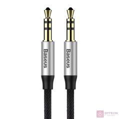   3,5 mm-es mini jack audiokábel AUX Baseus Yiven 1,5 m (fekete és ezüst)