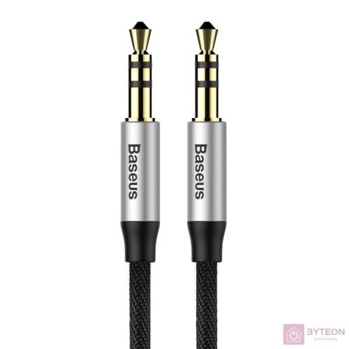 3,5 mm-es mini jack audiokábel AUX Baseus Yiven 1,5 m (fekete és ezüst)