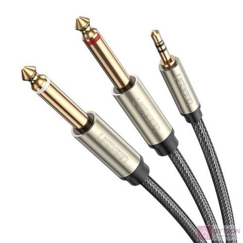 UGREEN AV126 TRS kábel 3,5 mm - 2x TS 6,35 mm - 5 m (szürke)