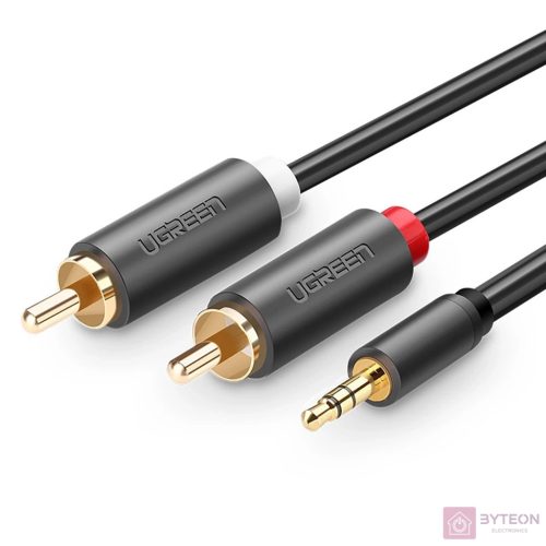 UGREEN AV102 kábel 2x RCA (Cinch) jack 3,5 mm 5 m (fekete)