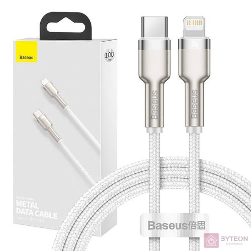 USB-C kábel a Lightning Baseus Cafule-hez, PD, 20 W, 1 m (fehér)