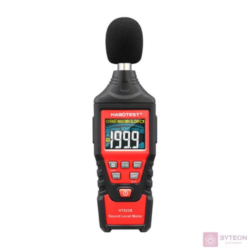 Habotest HT622B digitális decibelmérő, USB, A/C
