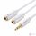 UGREEN AV141 AUX hangelosztó 3,5 mm-es mini jack (férfi) fejhallgatóhoz + mikrofonhoz (anya), 20 cm (fehér)