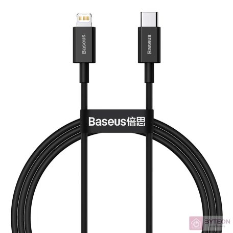 USB-C kábel a Lightning Baseus Superior sorozathoz, 20 W, PD, 1 m (fekete)