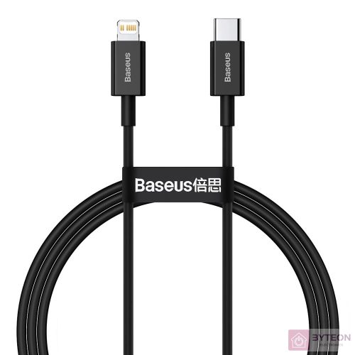USB-C kábel a Lightning Baseus Superior sorozathoz, 20 W, PD, 1 m (fekete)