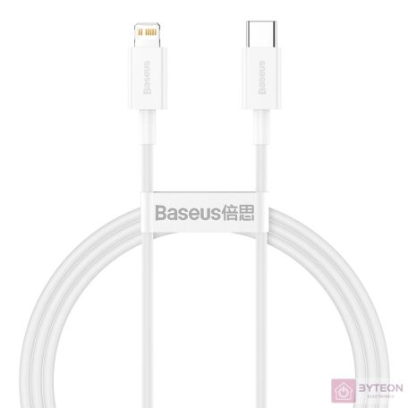 USB-C kábel a Lightning Baseus Superior sorozathoz, 20 W, PD, 1 m (fehér)
