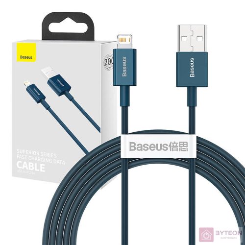 USB-kábel a Lightning Baseus Superior sorozathoz, 2,4 A, 2 m (kék)