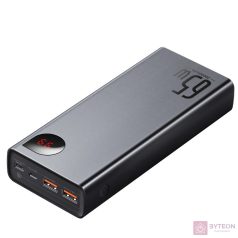   Powerbank Baseus Adaman Metal 20000mAh, PD, QC 3.0, 65W, 2xUSB + USB-C + micro USB, (fekete)