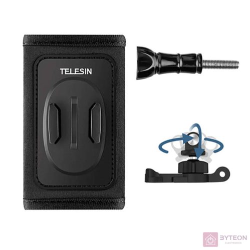 Telesin backpack strap mount kit with 360° J-hook mount for sports cameras (GP-BPM-005)