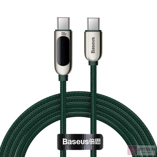 USB-C – USB-C Baseus kijelzőkábel, 100 W, 2 m (zöld)