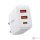 Baseus kompakt gyorstöltő, 2xUSB, USB-C, PD, 3A, 30 W (fehér)
