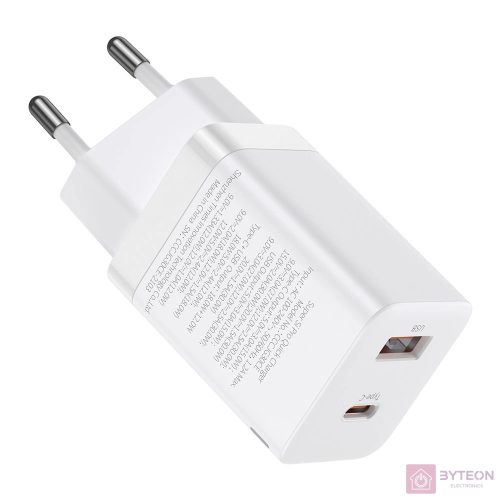 Baseus Super Si Pro gyorstöltő USB + USB-C 30W (fehér)