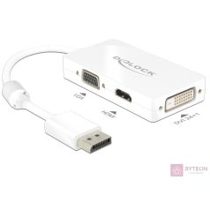   Delock Displayport 1.1 male -> VGA / HDMI / DVI  female passzív - Fehér