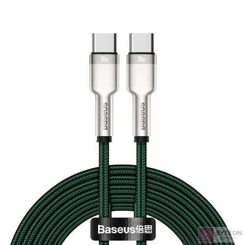 Baseus Cafule USB-C – USB-C kábel, 100 W, 2 m (zöld)