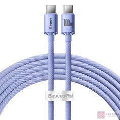   USB-C-kábel a USB-C Baseus Crystal Shine, 100W, 1.2m (ibolya)