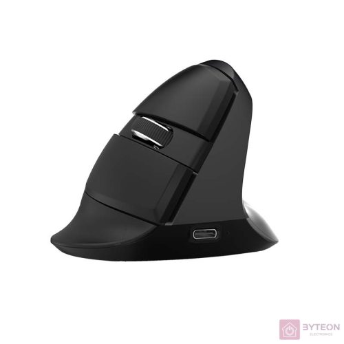 Vezeték nélküli függőleges egér Delux M618Mini BT+2.4G RGB 4000DPI (fekete)