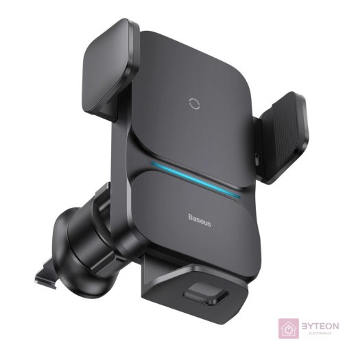 Baseus Wisdom vezeték nélküli töltés elektromos autó telefon tartó Qi (fekete)
