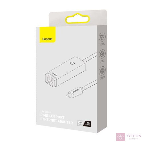 Baseus Lite Series USB-C – RJ45 hálózati adapter (fekete)