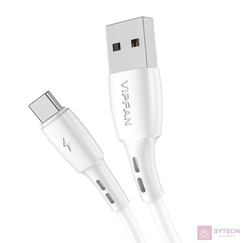 USB és USB-C kábel Vipfan Racing X05, 3A, 2m (fehér)
