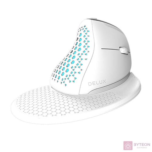 Wireless Ergonomic Mouse Delux M618XSD BT+2.4G RGB (white)