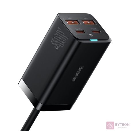 Baseus GaN3 Pro wall charger 2xUSB-C + 2xUSB, 100W (black)