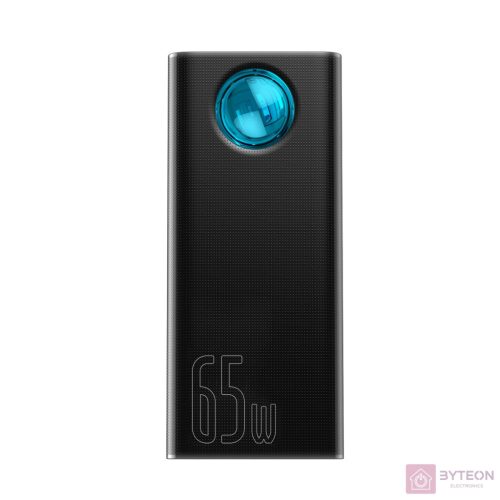 Baseus Amblight Powerbank 30000mAh, 4xUSB, USB-C, 65W (fekete)