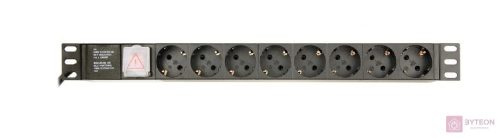 GEMBIRD Power distribution unit PDU 8 Schuko sockets 1U 16A C14 plug 3m cable