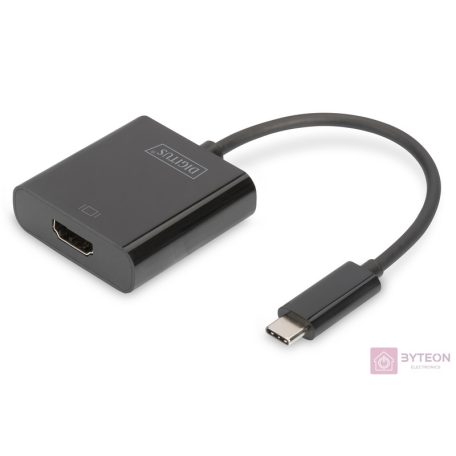 DIGITUS USB Type-C to HDMI Adapter 4K/30Hz cable length 19.5cm black
