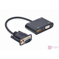 GEMBIRD VGA to HDMI + VGA adapter cable 0.15m black