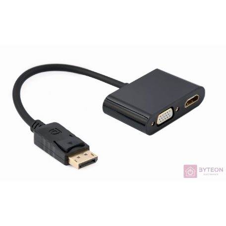 GEMBIRD DisplayPort male to HDMI female + VGA female adapter cable black