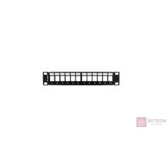   LANBERG patch panel blank 12 port 1U with organizer for keystone modules black