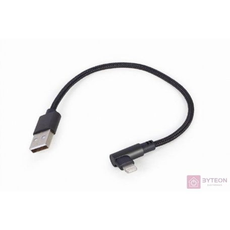 GEMBIRD CC-USB2-AMLML-0.2M Angled 8-pin USB charging-data cable 0.2 m black