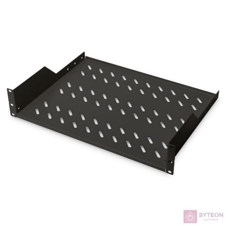 DIGITUS Tray 19inch for wall mount RAL9005 black 483x370x88mm inlc.Mounting material max 25Kg