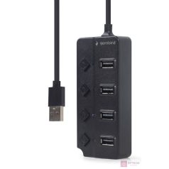 GEMBIRD USB 2.0 powered 4-port hub with switches black