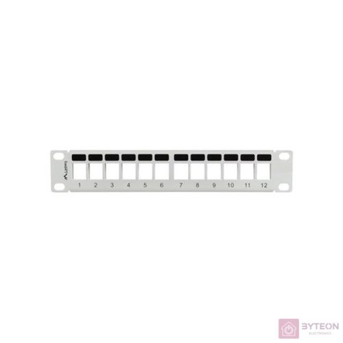 LANBERG patch panel blank 12 port 1U with organizer for keystone modules gray
