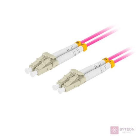LANBERG fiber optic patchcord MM LC/UPC-LC/UPC duplex 10m LSZH om4 50/125 3.0mm violet