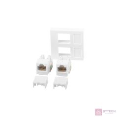 LANBERG 2xRJ45 45x45 socket + keystone 2xcat. 6 UTP white