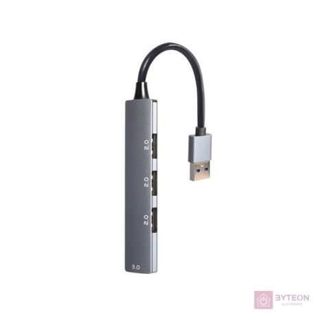 GEMBIRD 4-port USB HUB USB3 x 1 port USB2 x 3 ports silver