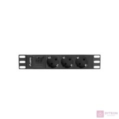   LANBERG PDU-03F-0200-BK PDU 10 1U 16A 3x 230v Schucko 2m Black
