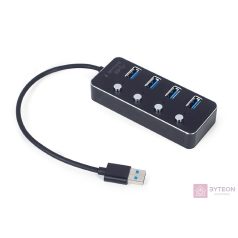 GEMBIRD USB 3.1 Gen 1 4-port hub with switches black