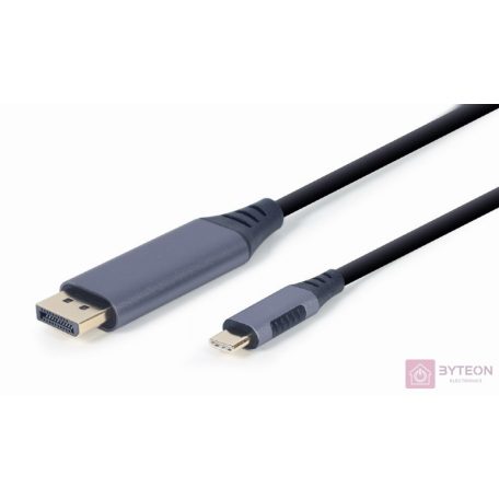 GEMBIRD CC-USB3C-DPF-01-6 USB Type-C to DisplayPort male adapter cable space grey 1.8m