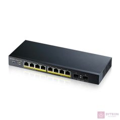   ZYXEL GS1900-10HP v2 8-port GbE L2 PoE Smart Switch + 2 SFP slots 802.3at desktop fanless 70 Watt
