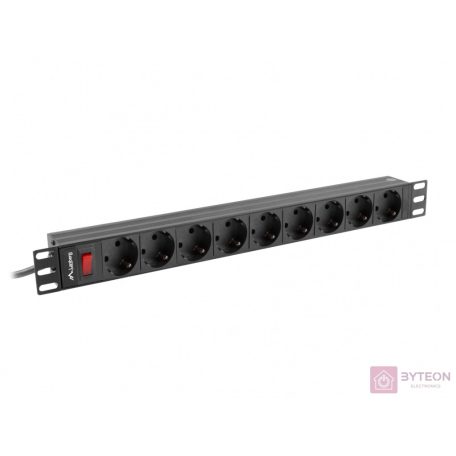 LANBERG power distribution unit PDU 19 1U 16A 9 schuko 3m black
