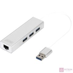   DIGITUS USB3.0 3-Port HUB GLAN Adapter 3xUSB A/F 1xUSB A/M 1xRJ45 LAN