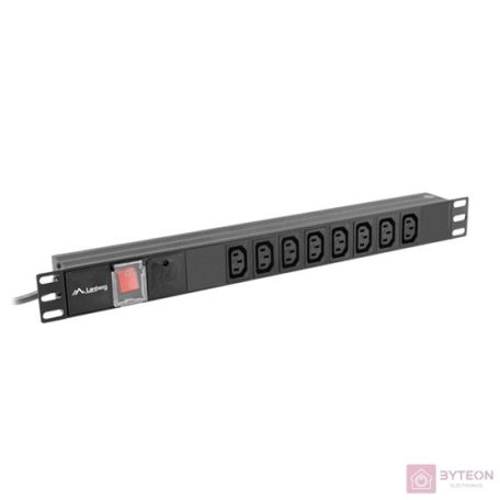 LANBERG power distribution unit PDU 19 1U 16A 8x IEC C13 sockets 2m black C20