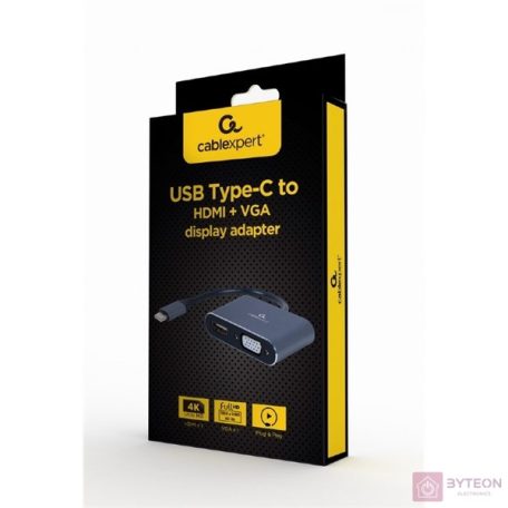 GEMBIRD A-USB3C-HDMIVGA-01 USB Type-C to HDMI + VGA display adapter space grey